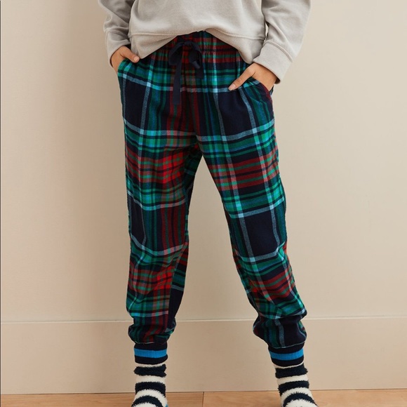 aerie Pants - Aerie Plaid Flannel Jogger Pajama Pants XL Short